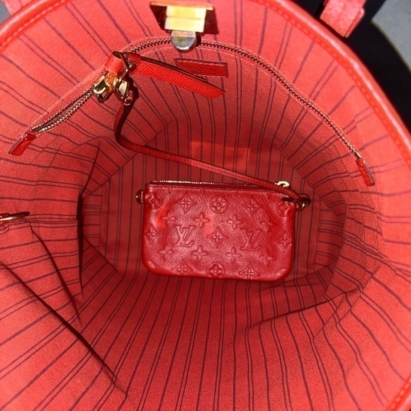 LOUIS VUITTON EMPREINTE LEATHER RED CITADINE PM TOTE BAG - Picture 3 of 14